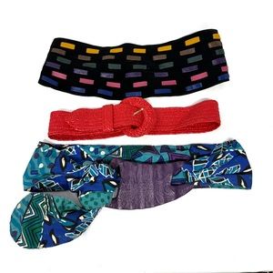 Retro Vintage Belt Waist Belt  Unique Purple Blue Red Black Belt Printed